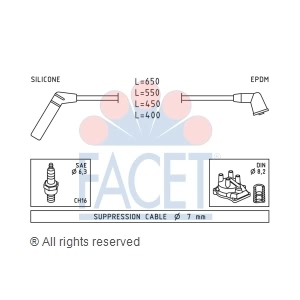 facet Spark Plug Wire Set for 2002 Mitsubishi Mirage - 4.9753