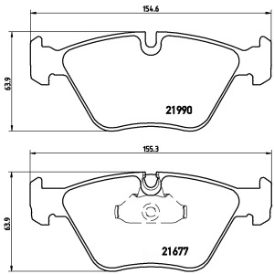brembo Premium Low-Met OE Equivalent Front Brake Pads for 2003 BMW 525i - P06065
