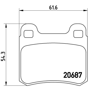 brembo Premium Low-Met OE Equivalent Rear Brake Pads for 1994 Mercedes-Benz C220 - P50013