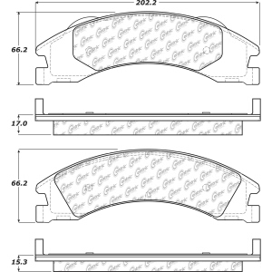 Centric Posi Quiet™ Extended Wear Semi-Metallic Rear Disc Brake Pads for 2017 Ford E-350 Super Duty - 106.13291