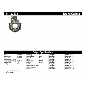 Centric Semi-Loaded Brake Caliper for Alfa Romeo GTV-6 - 141.02508