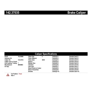 Centric Posi Quiet™ Loaded Brake Caliper for 1991 Porsche 911 - 142.37035