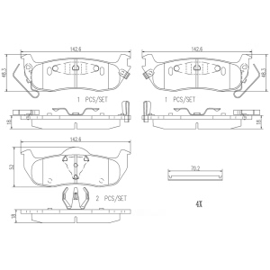 brembo Premium Ceramic Rear Disc Brake Pads for Nissan Titan - P56074N