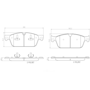 brembo Premium Ceramic Front Disc Brake Pads for 2016 Mercedes-Benz GLE450 AMG - P50102N