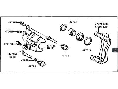 Toyota 47730-07010 Cylinder Assy, Front Disc Brake, RH