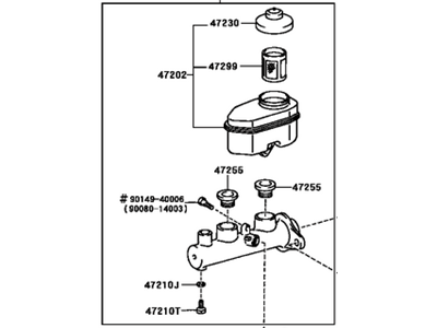 Toyota 47201-07010 Brake Master Cylinder Sub-Assembly