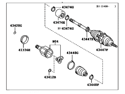 Toyota 43420-0E150 Axle Assembly