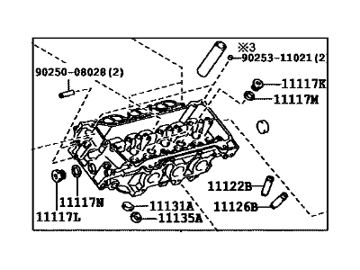 Toyota 11102-09140 Head, Cylinder, LH