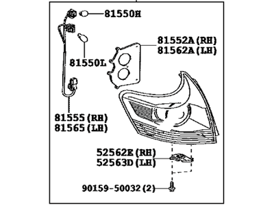 Toyota 81550-0T020 Tail Lamp Assembly