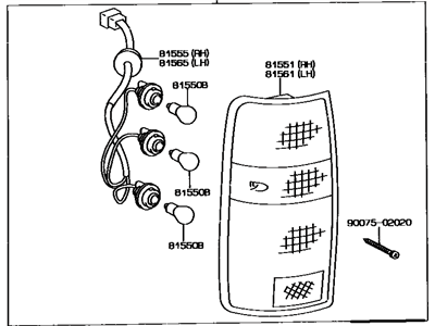 Toyota 81550-60321 Tail Lamp Assembly