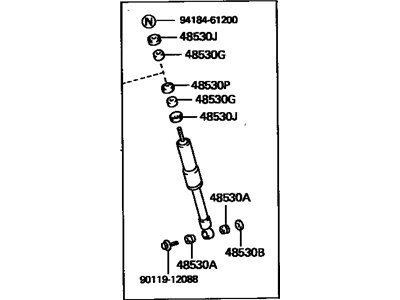 Toyota 48531-69486 Shock Absorber Assembly Rear Right