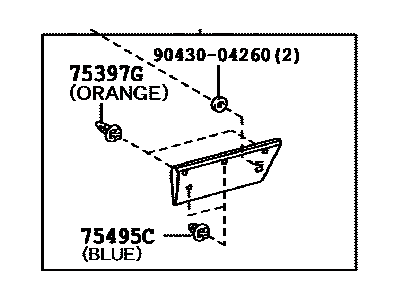 Toyota 75076-35160 Moulding Sub-Assy, Rear Door, Outside LH