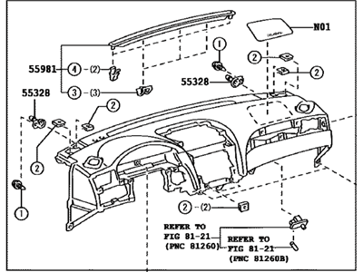 Toyota 55401-AA051-B0 Pad Sub-Assy, Instrument Panel Safety