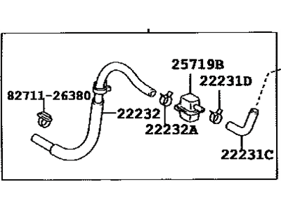 Toyota 22231-28030 Hose, Throttle Body