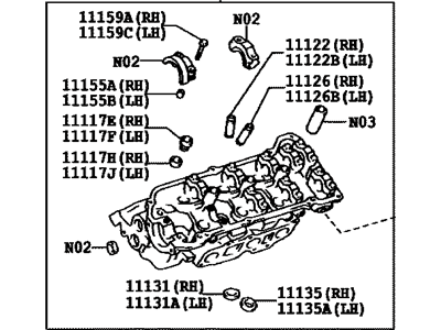 Toyota 11102-09032 Head, Cylinder, LH