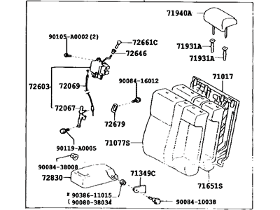 Toyota 71480-AA220-B2 Seat Back Assembly