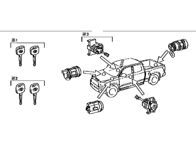 Toyota 69005-0C220 Cylinder & Key Set