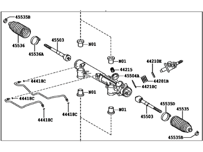 Toyota 44250-0C070 Power Steering Gear Assembly(For Rack & Pinion)