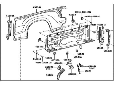 Toyota 65500-0C100 Panel Assembly, Rear Body