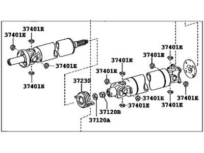 Toyota 37100-0C150 Propelle Shaft Assembly W/Center Bearing