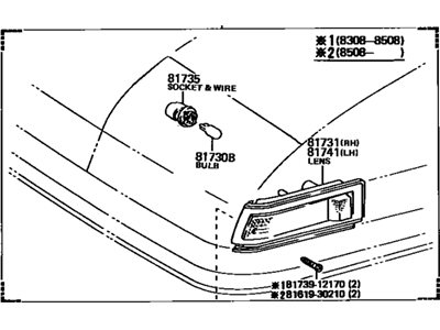 Toyota 81740-12172 Lamp Assy, Side Turn Signal, LH