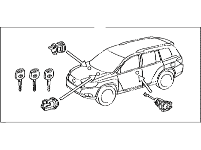 Toyota 69005-48500 Cylinder & Key Set