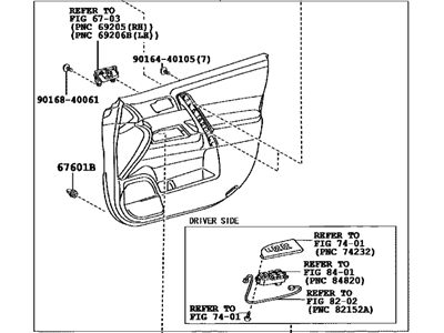 Toyota 67610-48650-B1 Board Sub-Assy, Front Door Trim, RH