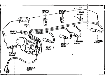 Toyota 90919-21431 Cord Set, Coil & Spark, W/Resistive