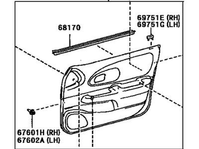 Toyota 67620-02150-B0 Board Sub-Assy, Front Door Trim, LH