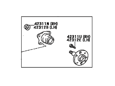 Toyota 42410-02020 Rear Axle Bearing And Hub Assembly, Right