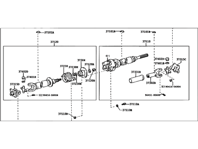 Toyota 37100-35820 Propelle Shaft Assembly W/Center Bearing