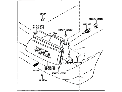 Toyota 81110-22630 Passenger Side Headlight Assembly