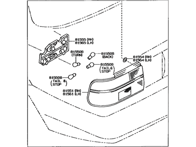 Toyota 81550-02020 Lamp Assy, Rear Combination, RH