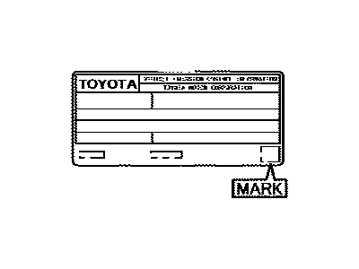 Toyota 11298-0P120 Emission Label