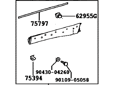 Toyota 75076-0E070-A0 MOULDING Sub-Assembly, R