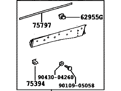 Toyota 75075-0E070-A0 MOULDING Sub-Assembly, R