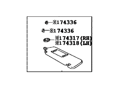 Toyota 74320-33B80-E0 Visor Assembly, Left