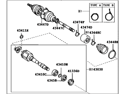 Toyota 43410-06670 Shaft Assembly, Front Drive, Right