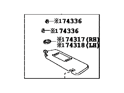 Toyota 74310-33A10-B2 Visor Assembly, Right