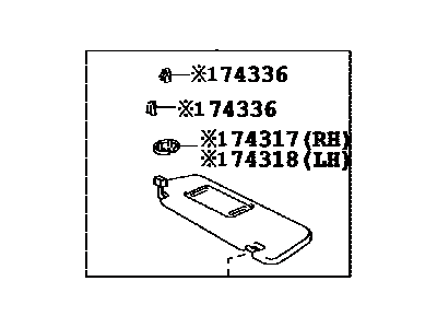 Toyota 74310-33A30-B2 Visor Assembly, Right