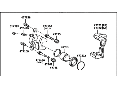 Toyota 47730-33181 Cylinder Assy, Front Disc Brake, RH