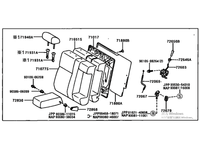 Toyota 71480-33240-B0 Seat Back Assembly