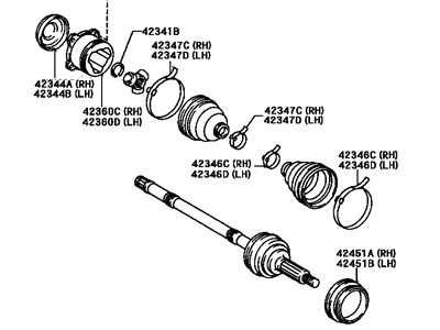 Toyota 42340-42011 Shaft Assembly, Rear Drive, Left