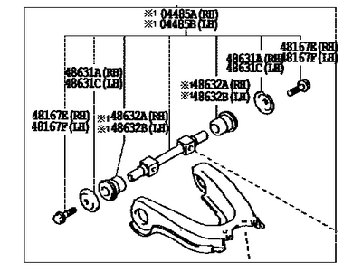 Toyota 48066-35090 Front Suspension Control Arm Sub-Assembly Upper Right