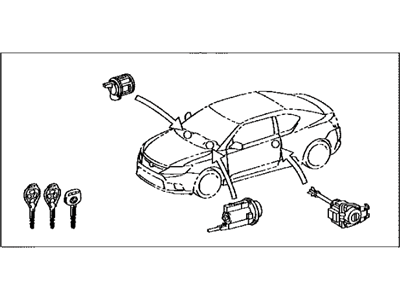 Toyota 69005-21240 Cylinder & Key Set