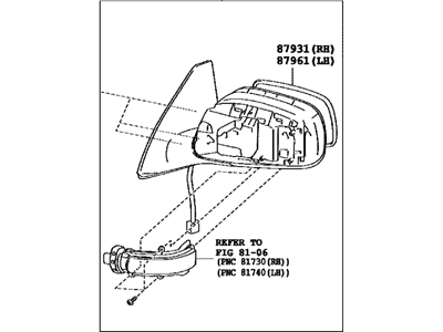 Toyota 87910-21200 Mirror Assembly