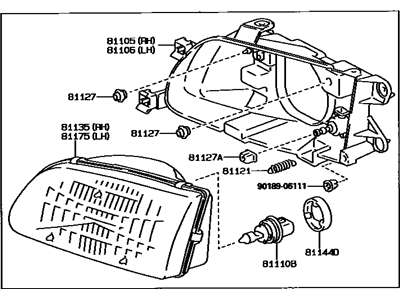Toyota 81110-16670 Headlamp Assembly