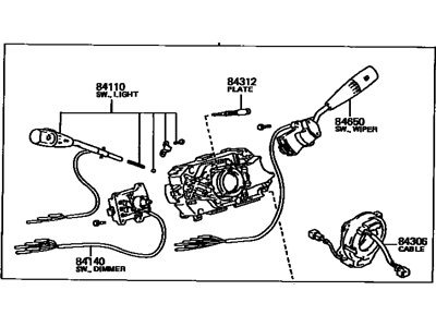 Toyota 84310-28510 Switch Assembly, Turn Si