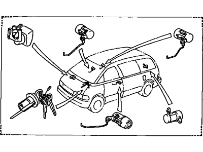 Toyota 69503-28080-B0 Cylinder Set, Lock