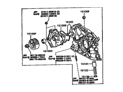 Toyota 15100-74020 Pump Assembly, Oil